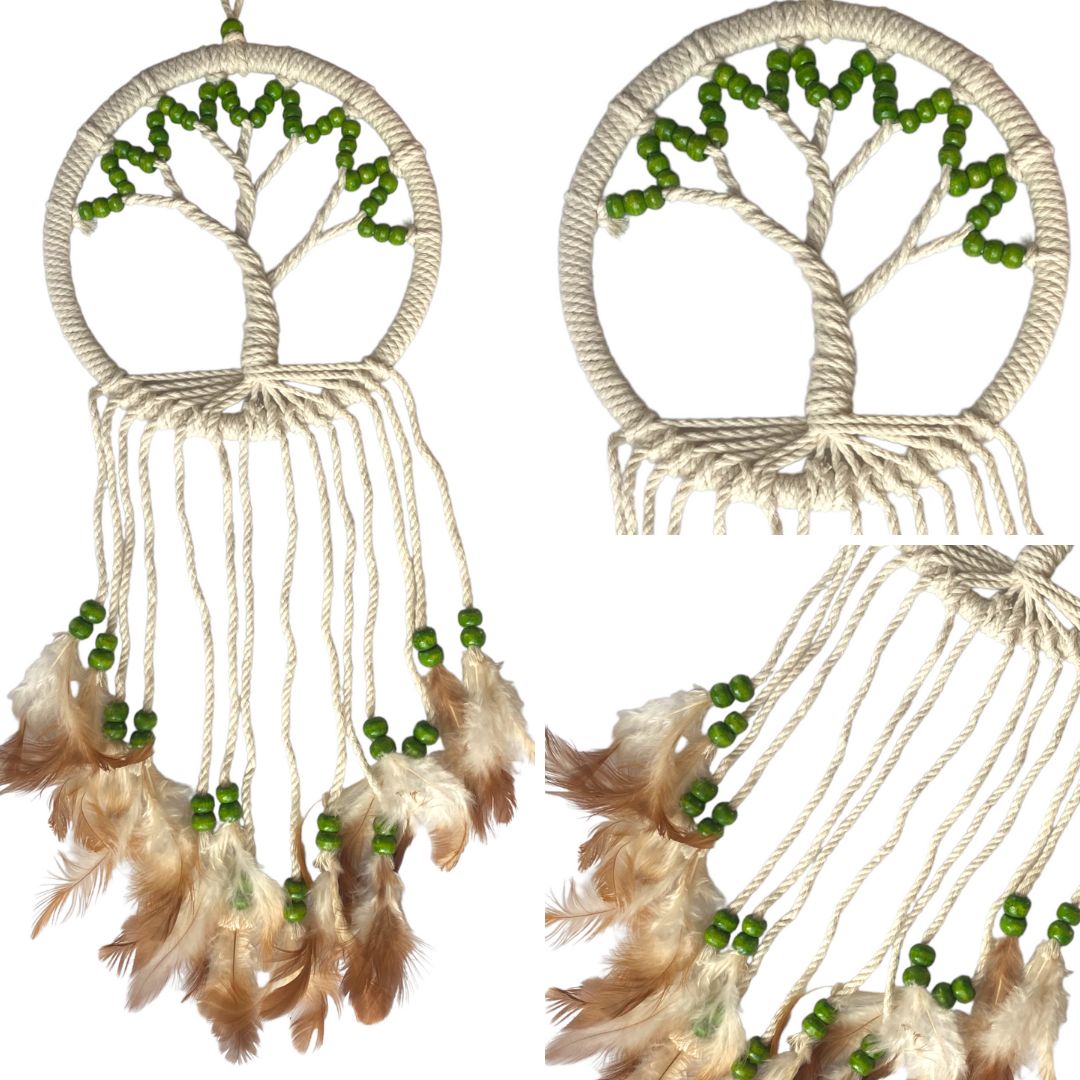 Macrame dromenvanger Tree of Life - Levensboom natural met houten kralen 4 683_dromenvanger_levensboom_macrame_houten_kraal_groen V2 drieluik