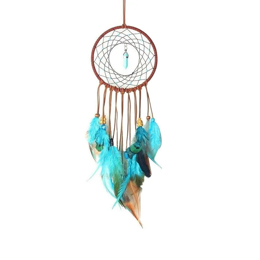 Dromenvanger met turkoois hanger - Bohemian Blue Dream 1 dromenvanger-bohemian-blue-dream-blauw-met-turkoois 1