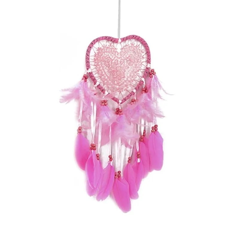 Dromenvanger Roze met kant - Loving Heart Lace Roze 1 657-dromenvanger-hart-kant-roze 1