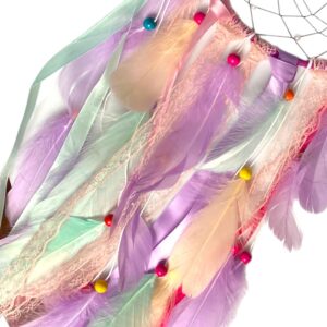 718 - dromenvanger - Unicorn - Eenhoorn - Roze - Wit V2 - closeup 2