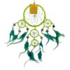 Dromenvanger Groen Glanzend met spiegeltjes - Fris Junior 9 527 dreamcatcher groen glanzend met zilver - 11 cm - Fris Junior Vs2