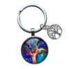 317 sleutelhanger Glas tree of life - multicolor blauw V2