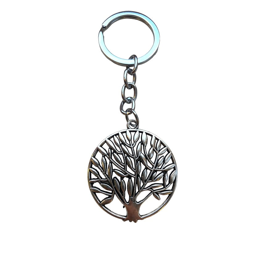 Sleutelhanger - Tree of Life - Levensboom - XL - Zilverkleur 1 369 tree of life sleutelhanger - zilver - groot